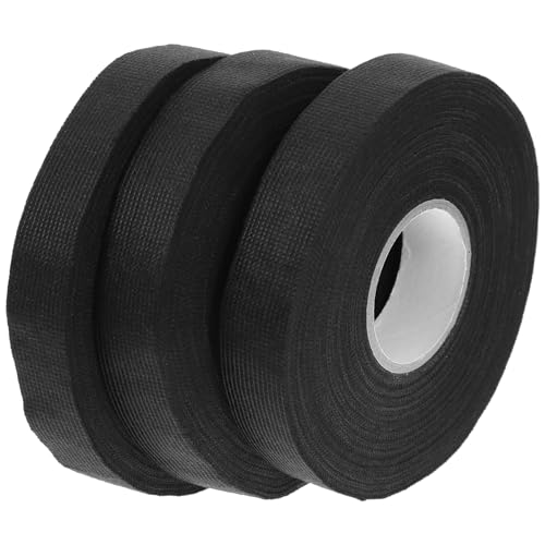 SOLUSTRE 3 Rollen Selbstklebendes Klebeband Panzerband Filzband Klebeband Drahtwickelband Kabelbaum Gewebeband Kfz Kabelbaum Wickelband Kabelbaum Kabelbaumband Flanell Schwarz von SOLUSTRE