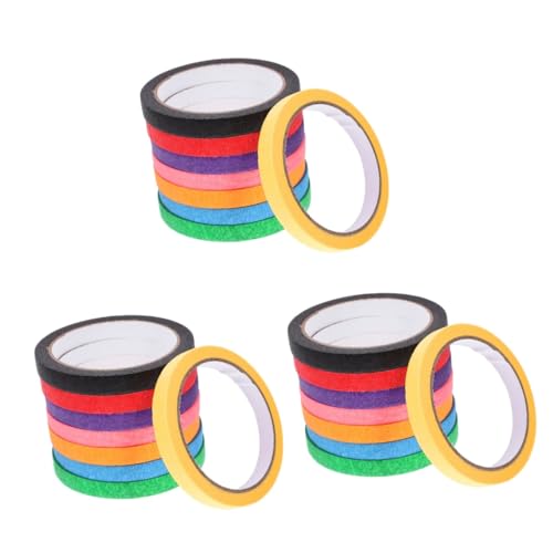 SOLUSTRE 3 Sätze 3 Sets Farbiges Abdeckband Buntes Klebeband Farbiges Klebeband Zeichenband Bunte Bänder Abdeckpapier Mit Selbstklebendem Sammelalbum DIY Bänder Malband 8 Rollen * 3 von SOLUSTRE