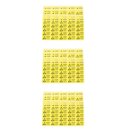 SOLUSTRE 3 Sätze Antistatisches Etikett Warnhinweis Etikett Elektronische Geräte Aufkleber Warnaufkleber Für Statische Elektrizität Statische Sicherheitswarnaufkleber Papier 200 Stück * 3 von SOLUSTRE