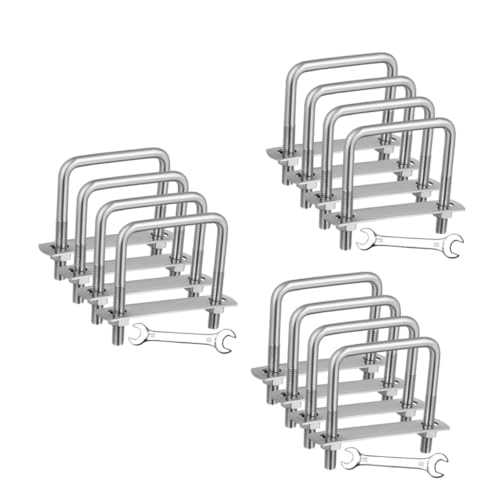 SOLUSTRE 3 Sätze Schraubenschlüsselsatz Edelstahlschrauben Wissenschaftlicher Bedarf Vierkant-u-bolzensatz U Klemmen Du Klemmst Runde U-bolzen Rostfreier Stahl Silver 4 Stück * 3 von SOLUSTRE