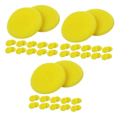 SOLUSTRE 3 Sätze Wachsschwamm Polierpads Politur Pads Cleaning Mat Car Cleaner Cleaning Sponge Autowäsche -werkzeuge Wachsapplikatorpad Schwamm Zum Wachsen Von Autos Yellow 36 Stück * 3 von SOLUSTRE