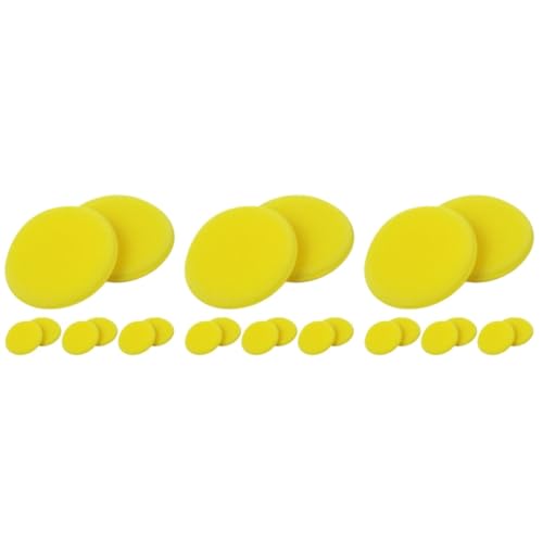 SOLUSTRE 3 Sätze Werkzeuge Zum Wachsen Von Autos Polierpads Zum Polieren Polierpad Bohren Auto-detaillierungs-kit Puffer-polierpads Wachsapplikatorpad Schwamm Yellow 8 Stück * 3 von SOLUSTRE