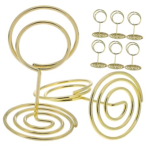 SOLUSTRE 30 Stk Goldfarbener Esstischnummernhalter/-clip Goldener Kartenhalter Reservierte Tischschilder Bildhalter Tischhalter Festzelt Fotoständer Party Draht Aus Kohlenstoffstahl von SOLUSTRE