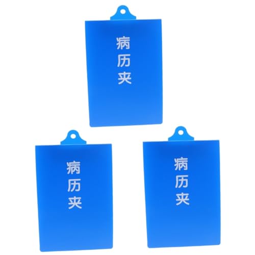 SOLUSTRE 3St Klemmbretter Büro-Klemmbrett Krankenschwestern Stiftlicht Klemmbretthalter write board clipboard Dateiordner für Krankenakten Dokument-Zwischenablage Aluminiumlegierung Blue von SOLUSTRE