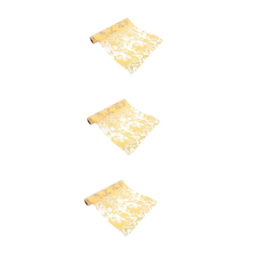 SOLUSTRE 3St Tischläufer aus Goldfolie und Silberfolie tischdeko Hochzeit hochzeitsdekoration Deko für Feste Party Tischläufer Hochzeitstischdekoration Glitzer Tischläufer Polyester Golden von SOLUSTRE