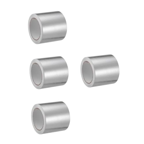 SOLUSTRE 4 Rollen Glasfasergewebe-aluminiumfolienband Aluminiumfolien-isoliertes Rohr Schallschutzband Glasfaser-auspuffhülle Kfz-nahtversiegelung Klebeband Aus Aluminium Silver von SOLUSTRE