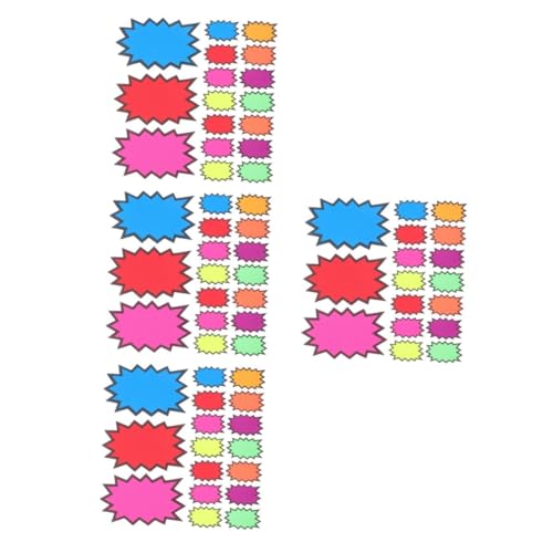 SOLUSTRE 4 Sätze Preisschild Für Explosive Aufkleber Einzelhandelsverkaufsplakate Preisschilder Für Kleidung Sterne Platzen Zeichen Verkaufspreisetiketten Flohmarkt-tags Papier 80 Stück * 4 von SOLUSTRE