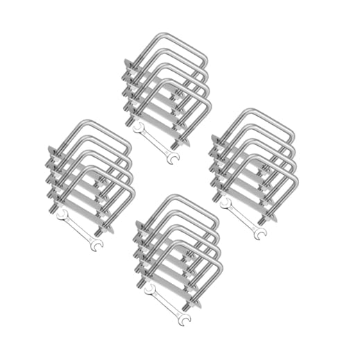 SOLUSTRE 4 Sätze Schraubenschlüsselsatz Edelstahlschrauben U Schrauben Quadratischer U-bolzen Vierkant-u-bolzen Quadratische U-bolzen Du Klemmst Rostfreier Stahl Silver 4 Stück * 4 von SOLUSTRE