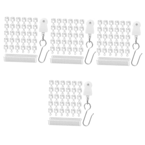 SOLUSTRE 4 Sätze Zubehör Camper-vorhangclips Halterungen Für Gardinenstangen Plane Tür Gardinenrollen Gardienenroelchen Kleiderbügel Vorhänge Vorhangschienengleiter Mit Haken 30 Stück * 4 von SOLUSTRE