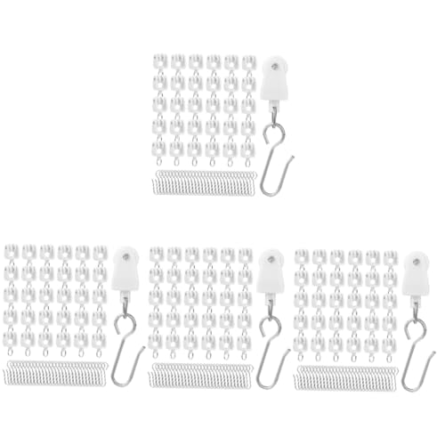 SOLUSTRE 4 Sätze Zubehör Halterungen Für Gardinenstangen An Der Decke Vorhangschienenhaken Schieber Für Vorhangschienen Vorhangschienen-gleitrollen Pavillon Kunststoff-eisen 30 Stück * 4 von SOLUSTRE