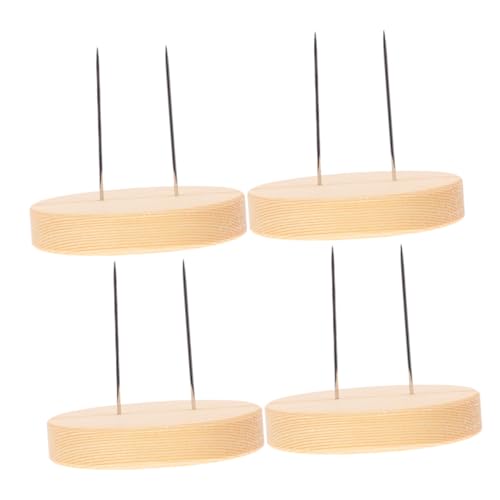 SOLUSTRE 4 Stück Häkelpuppenständer Aus Holz Gestrickter Puppenständer Doppelte Stahlnadel Puppenhalter Filzen Tierpuppen Spielzeug Holzsockel Stütze Actionfigurenständer von SOLUSTRE