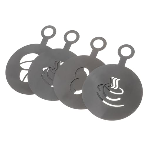 SOLUSTRE 4 Stück Teiliges Cappuccino Latte Schablonen Waschbare Kaffeestencil Vorlagen für DIY Bar Zubehör Wiederverwendbare Kaffee Latte Art Tools für Kaffeeliebhaber und Kaffeebar SOLUSTRE 4 Stück Teiliges Cappuccino Latte Schablonen Waschbare Kaffeestencil Vorlagen für DIY Bar Zubehör Wiederverwendbare Kaffee Latte Art Tools für Kaffeeliebhaber und Kaffeebar von SOLUSTRE