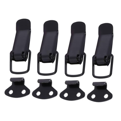 SOLUSTRE 4er Set Toggle Clamp Scharniere Mit Federbelastetem Verschluss Für Kisten Und Schränke Inkl 16 Schrauben Für Einfache Montage von SOLUSTRE