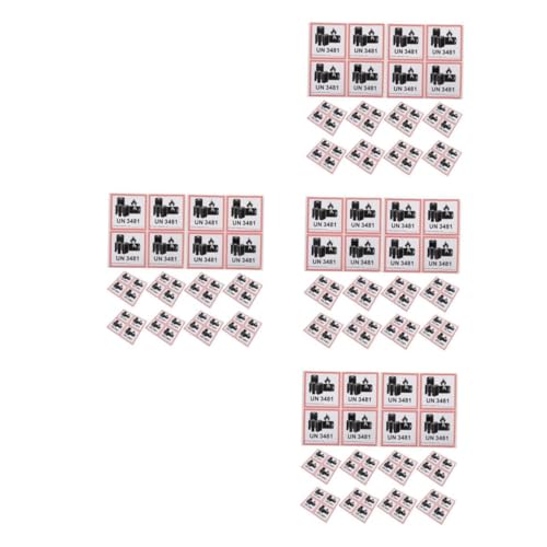 SOLUSTRE 4sets Batterieetikett Sicherheitslabel Warnaufkleber Für Die Batterie Sicherheitswarnschilder Für Batterien Kupferplattenaufkleber Black 200pcs*4 von SOLUSTRE