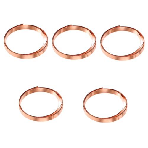 SOLUSTRE 5 Rollen Blatt Kupferband Spiegelpapier Bausatz für Armbänder aus Tonperlen Quetschperle Perlen machen Kupferblech kupferplatte kupferspäne Dacheinfassung Kupfer Rose Gold von SOLUSTRE