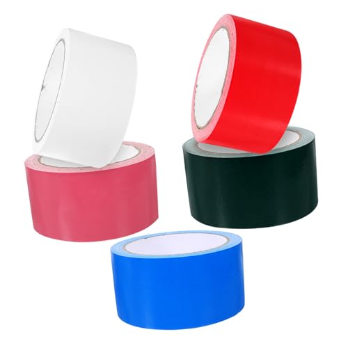 SOLUSTRE 5 Rollen Farbiges Klebeband Doppelseitiges Klebeband Abdeckband Fixer Greifer Streifen Teppichband Packband Klar Malerband Tatortband Bandspender Griptape Butylband Band Für Glasur von SOLUSTRE