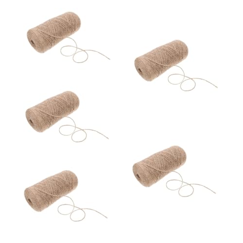 SOLUSTRE 5 Rollen Juteseil Bildaufhänger Jumper weißes Band Drahtseil Schmuck Geschenkverpackungsschnur Industrielle Verpackungsschnur Bastelseil Jutegarn für Bastelarbeiten betäuben Khaki von SOLUSTRE