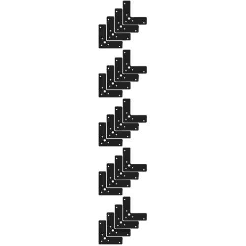 SOLUSTRE 5 Sätze Eckverbinder Spitze Winkelträger Quadratische Klemme Flache Eckstrebe Gelenkwinkel Eckstreben Für Holz Eckstreben Aus Metall Rostfreier Stahl Black 4 Stück * 5 von SOLUSTRE