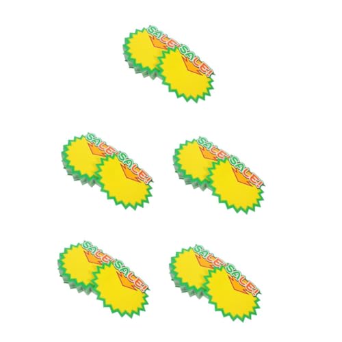 SOLUSTRE 5 Sätze Explosiver Preisschilder Für Den Hofverkauf Flohmarktpreisaufkleber Verkaufsetiketten Einzelhandelsschilder Rustikal Einzelhandelsdisplay Papier 100 Stück * 5 von SOLUSTRE
