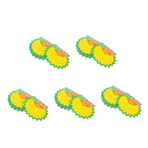 SOLUSTRE 5 Sätze Explosiver Verkaufsdisplay Preislabels Papierpreisschild Für Verkaufsschilder Flohmarktpreisaufkleber Zu Verkaufen Verkaufspreisschild Garagenaufkleber 100 Stück * 5 von SOLUSTRE