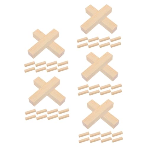 SOLUSTRE 5 Sätze Holzmaterial Holz Zum Schnitzen Blockstift Diy Holzschnitzmaterial Rohlinge Für Holzschnitzereien Schnitzblöcke Diy-holzbearbeitungsmaterial Holzdübel 10 Stück * 5 von SOLUSTRE