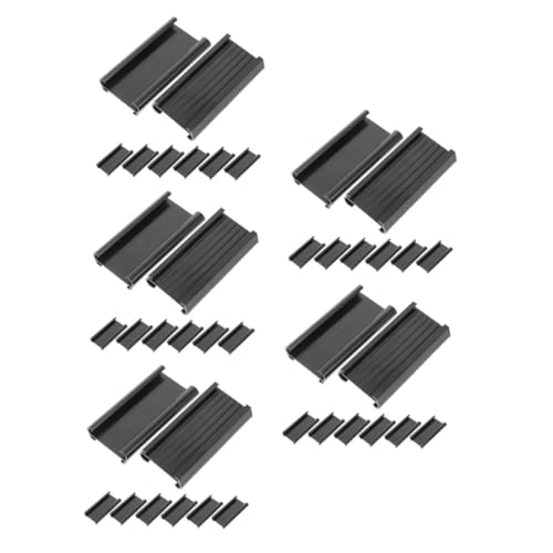 SOLUSTRE 5 Sätze Plastiketikett Schilderhalter Etikettenclips Für Drahtregale Aufstecketiketten Für Schild Etikettenhalter Etiketten Für Drahtregale Pvc Black 8 Stück * 5 von SOLUSTRE