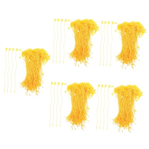 SOLUSTRE 5 Sätze Tag-seil Kleideretikettenbefestiger Geschenkanhängerseil Etikettenbefestigung Schnur Für Etiketten Preisschild-bindeseile Klamotten-krawatten Polyester Yellow 950 Stück * 5 von SOLUSTRE