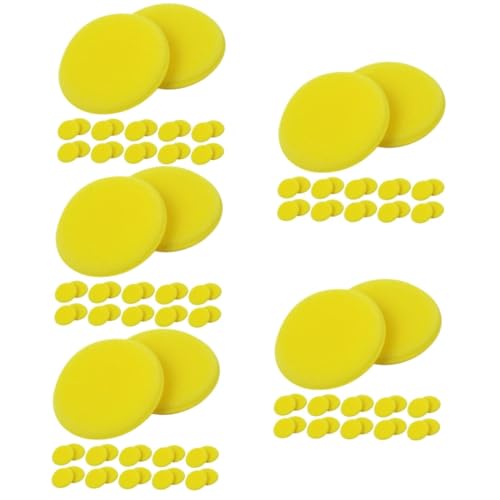 SOLUSTRE 5 Sätze Wachsschwamm Polierpads Politur Pads Car Washing Kit Autowaschset Autowachsset Clean Mat Autowäsche -werkzeuge Autowachs-schwammpad Auto Reinigungspads Yellow 36 Stück * 5 von SOLUSTRE