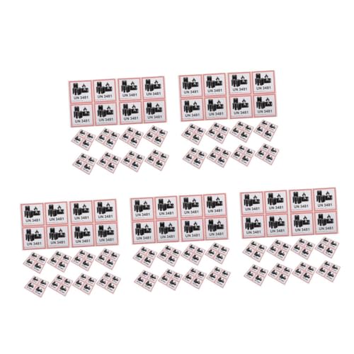 SOLUSTRE 5sets Batterieetikett Sicherheitslabel Batterietransportetiketten Batteriewarnschilder Batterie-warnaufkleber Kupferplattenaufkleber Black 200pcs*5 von SOLUSTRE