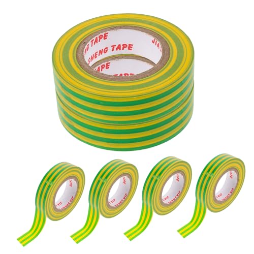 SOLUSTRE 6 Rollen Isolierband elektrisches Wärmeband Sublimationsbänder Lötband Kabelbaumband Elektronikband Elektroklebeband Elektriker Klebeband Isolierbänder Verdrahtungsband PVC Yellow von SOLUSTRE