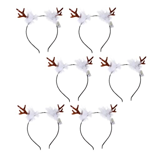 SOLUSTRE 6 Stück Leuchtendes Geweih-Stirnband Hirschhörner Kostüm Hirschgeweih-Stirnband Weihnachts-Kopfschmuck Weihnachts-Haar-Accessoires Krippendekoration Beleuchteter von SOLUSTRE