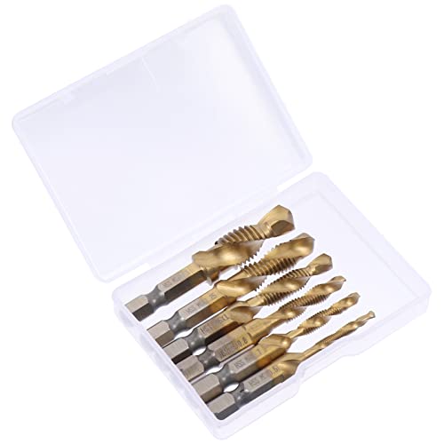 SOLUSTRE 6-Teiliges Set Gewindebohrer Punkt sterben Schnecke Ratsche Wolfram werkzeugkiste werkzeug box werkzeukkoffer besteckkasten tool case Bohrer aus Stahl Bohrer-Bit-Kit Wartungsbohrer von SOLUSTRE