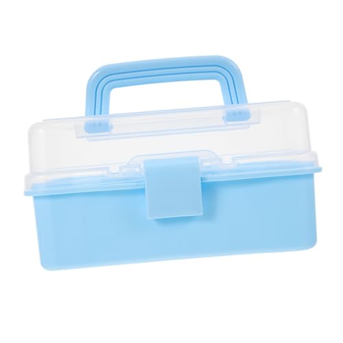 SOLUSTRE Aufbewahrungsbox Für Hardware-teile Näh-organizer Für Nähzubehör Nähbehälter Für Nähzubehör Tragbarer Büro-organizer Sky-blue Plastik von SOLUSTRE