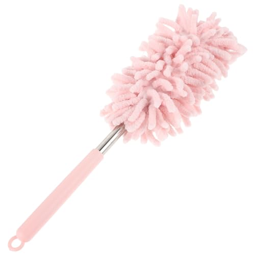 SOLUSTRE Autostaubduster Ausziehbarer Staubwedel Kleiner Handbesen Teleskopbesen Biegsame Autobürste Desktop-minibesen Autobürste Außen Auto Werkzeug Autositz Duster Chenille Rosa von SOLUSTRE