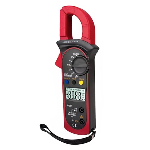 SOLUSTRE Digitales Zangenmultimeter strommessung Klemme am Amperemeter ac dc Zangenmeter Voltimetro digital Gleichstromzange Verstärkerklemme Voltmeter Verstärker-Multimeter Plastik rot von SOLUSTRE