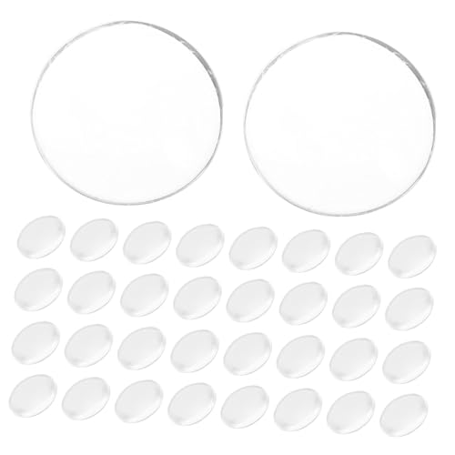 SOLUSTRE Glasfleck Dekorationszubehör kühlschrankaufkleber schmuckherstellung glasperlen glasaufkleber Cabochons basteln Kuppel-Cabochons aus Harz klare Cabochons Plastik Transparent von SOLUSTRE