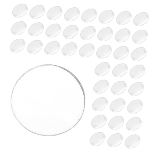 SOLUSTRE Glasfleck Flache Runde Glasperlen Zubehör Für Glascabochon Cabochons Aus Klarem Glas Kühlschrankaufkleber Und -folien Cabochons Basteln Klare Cabochons Transparent von SOLUSTRE