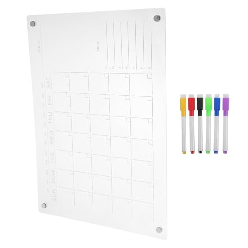 SOLUSTRE Magnetische Notiztafel Wandkalender Magnetischer Kalender Adventskalender Kühlschränke Kleiner Kühlschrank Für Kühlschrank Whiteboard Magnetischer Notizblock Acryl von SOLUSTRE