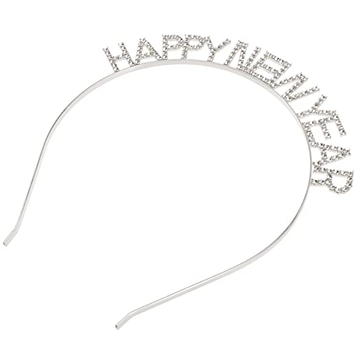 SOLUSTRE Neujahrs-Stirnband Kompaktes Haarband Kompaktes Neujahrs-Partygeschenk-Haar-Accessoire Silber von SOLUSTRE