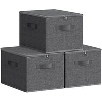 3 SONGMICS Aufbewahrungsboxen silbergrau 40,0 x 30,0 x 25,0 cm von SONGMICS