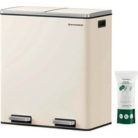 SONGMICS Mülltrenner 2 x 30,0 l cremeweiß von SONGMICS