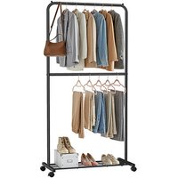 SONGMICS Rollgarderobe schwarz Metall 91,0 x 194,0 cm von SONGMICS