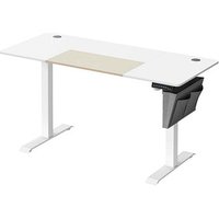 SONGMICS elektrisch höhenverstellbarer Schreibtisch weiß rechteckig, C-Fuß-Gestell weiß 140,0 x 60,0 cm von SONGMICS