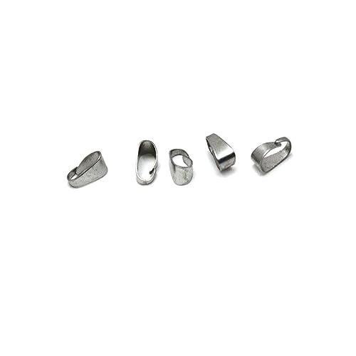 100 Stück Edelstahl-Anhängerverschlüsse, Clips, Kautionen, Charm for Anhänger, Verbinder, Halskette, Schmuck (Color : Steel, Size : 3.5x7mm) von SONLED