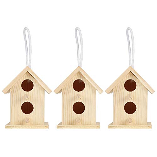 SOONHUA 3 Stück Vogelablage Unterschlupf Holz Vogelhaus Vogel Nistkasten Innovative Outdoor Holz Vogelhaus Nistkäfig Ornament Haustierbedarf für Garten Baum Balkon Dekoration von SOONHUA