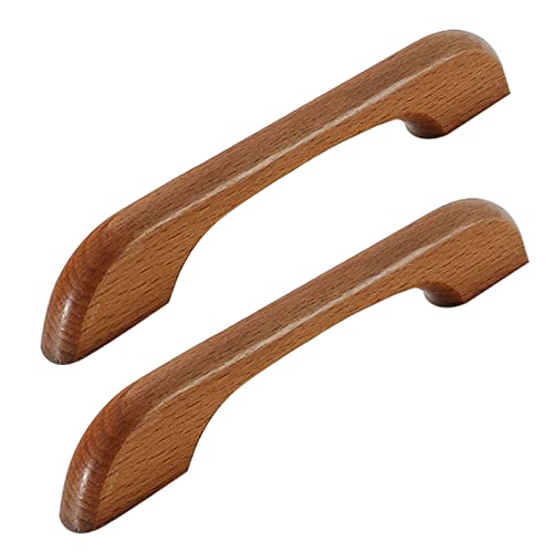 SOOYILE Schrankknöpfe aus Holz, Holzgriff, 2 Stück, Schubladengriffe aus massivem Holz, Möbelbeschläge for Schrank, Schuhschrank, Türhebel, Türring(Walnut,Hole Distance 96mm) von SOOYILE