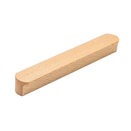 SOOYILE Schrankknöpfe aus Holz, Holzgriff, 2 Stück Schubladengriffe, Schrankgriffe aus massivem Buchenholz, Möbelbeschläge for Küchenschränke, Schuhschränke(Hole Distance 128mm) von SOOYILE