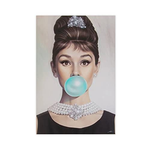 SORECI Audrey Tiffany blaues Leinwand-Poster, Wandkunst, Dekordruck, Bild, Gemälde für Wohnzimmer, Schlafzimmer, Dekoration, ungerahmt, 30 x 45 cm von SORECI