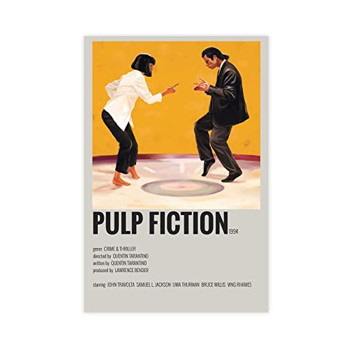 SORECI Filmposter Pulp Fiction auf Leinwand, Wandkunst, Dekor, Bild, Gemälde für Wohnzimmer, Schlafzimmer, Dekoration, ungerahmt, 30 x 45 cm von SORECI