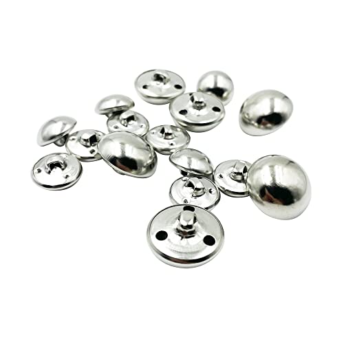 16-teiliges Metall-Blazer-Knopf-Set – SORTUMOLA Nähknöpfe für Blazer, Anzüge, Sportmantel, Uniform, Jacke inklusive 10 Stück 15 mm und 6 Stück 20 mm Knöpfe (Silber) PT960 von SORTUMOLA